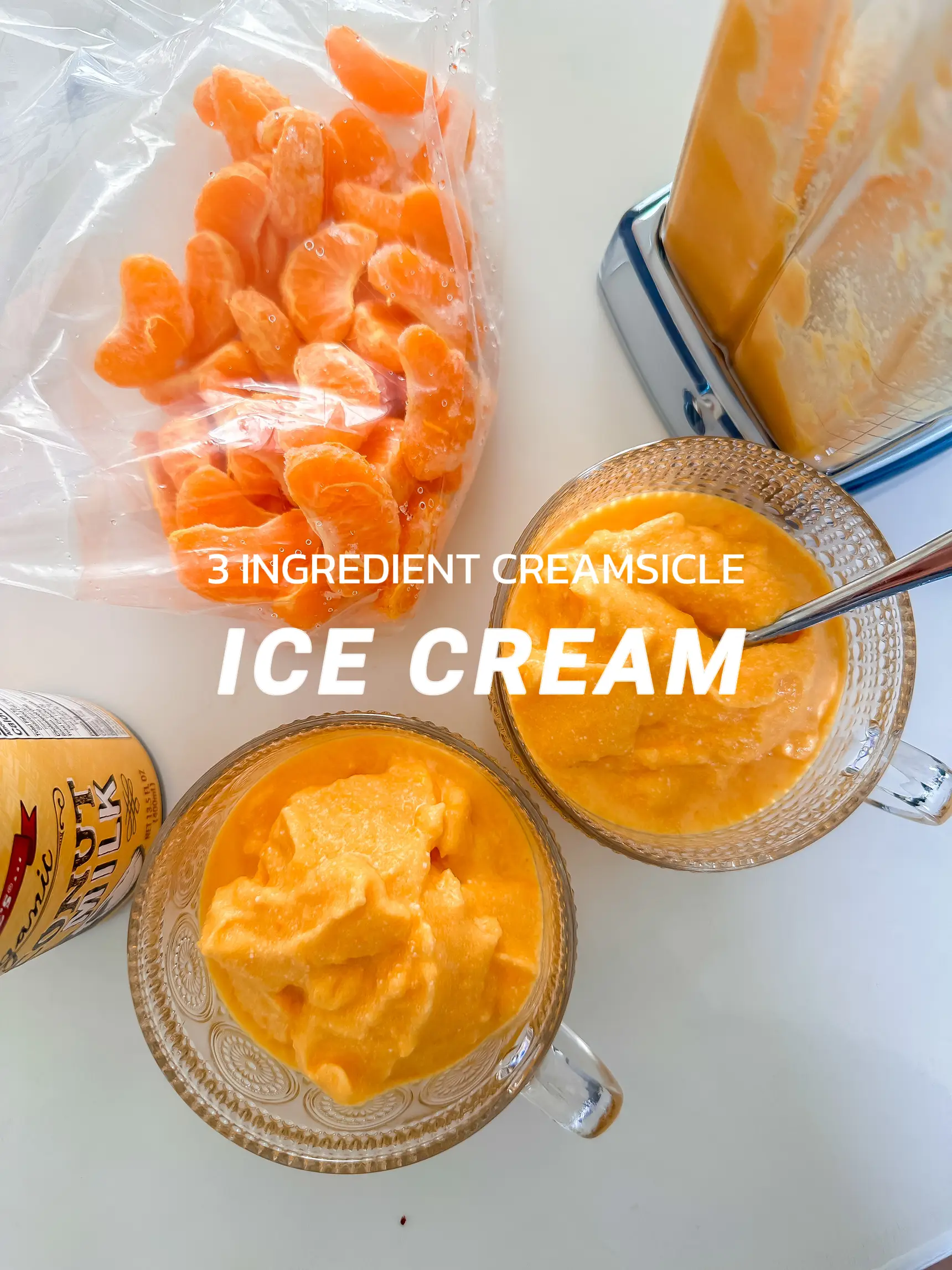 4 ingredient Vegan orange creamsicle ice cream