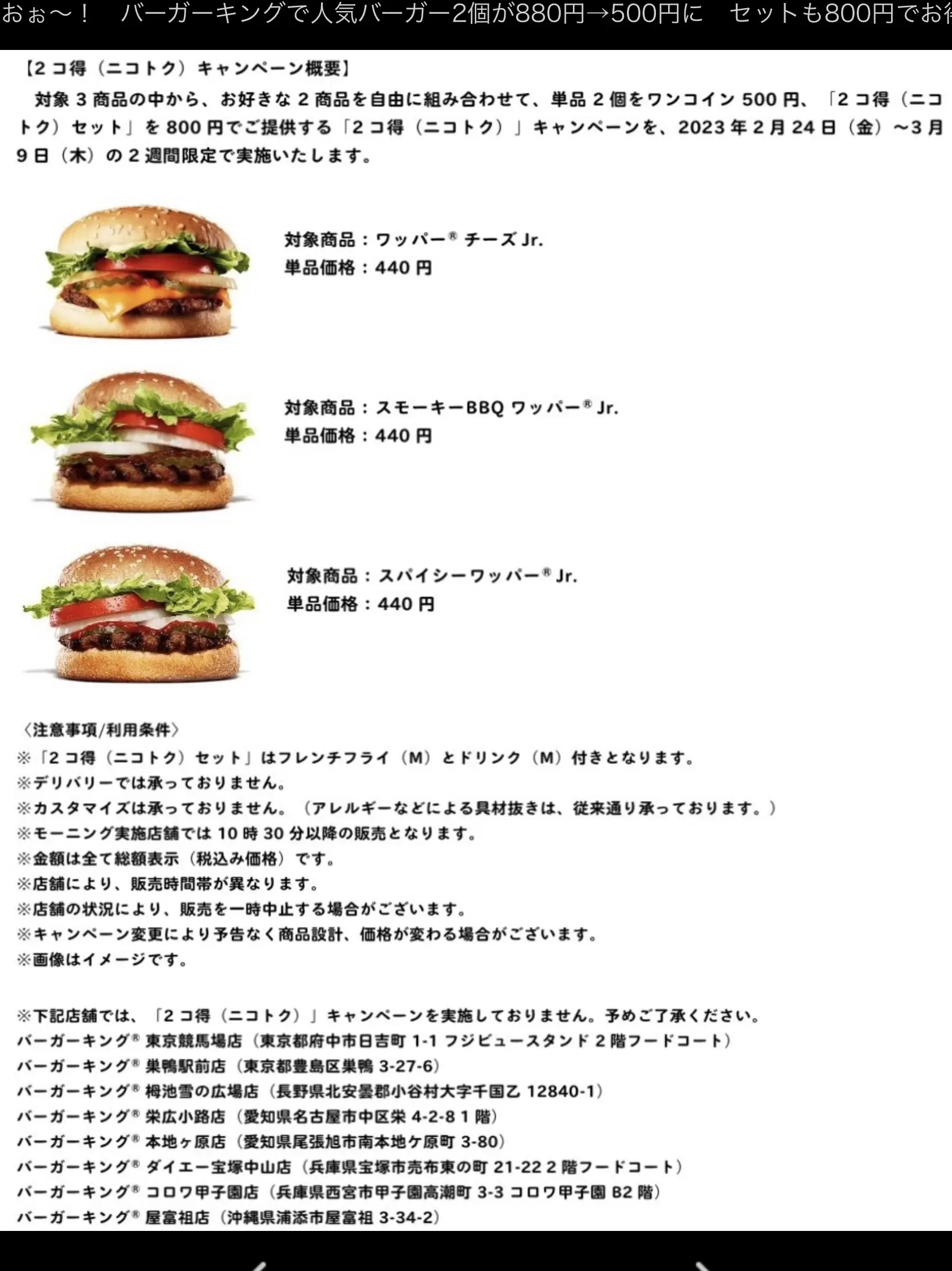 500円2個バーガーお得だよ🍔 | バッターが投稿したフォトブック