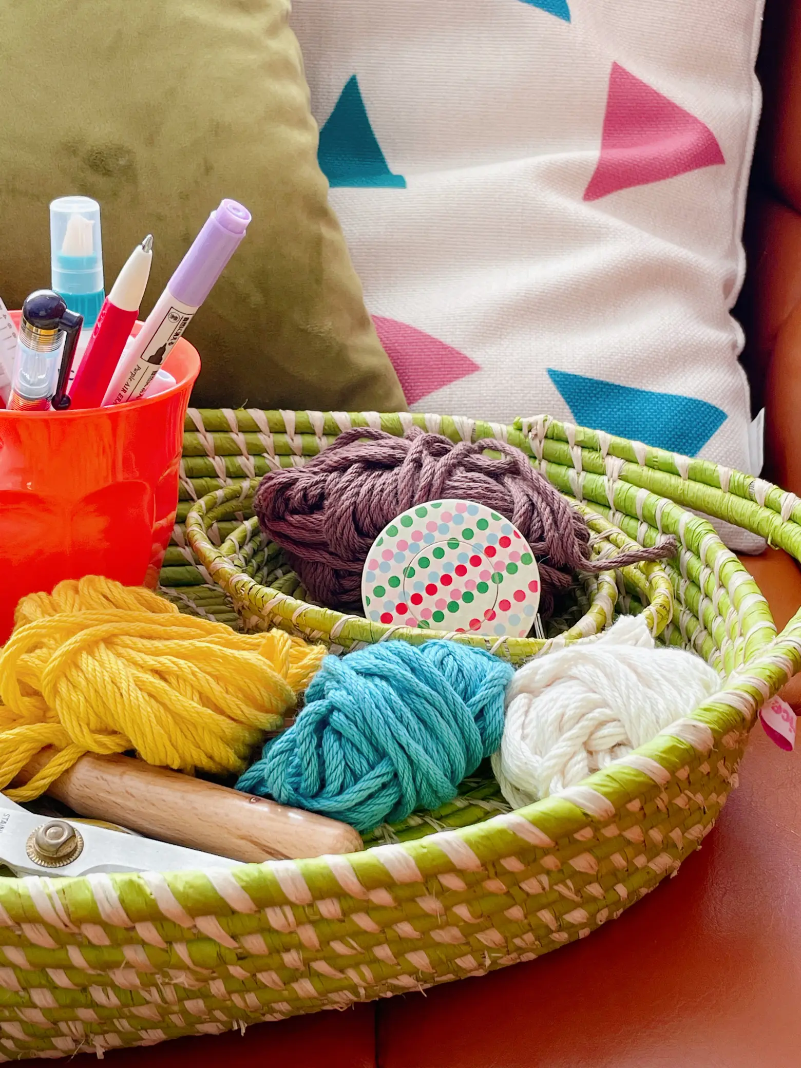 販売済】毛糸玉リース ☆パープル