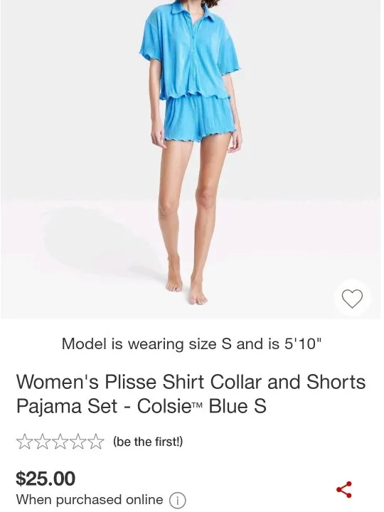 Women's Plisse Shirt Collar and Shorts Pajama Set - Colsie