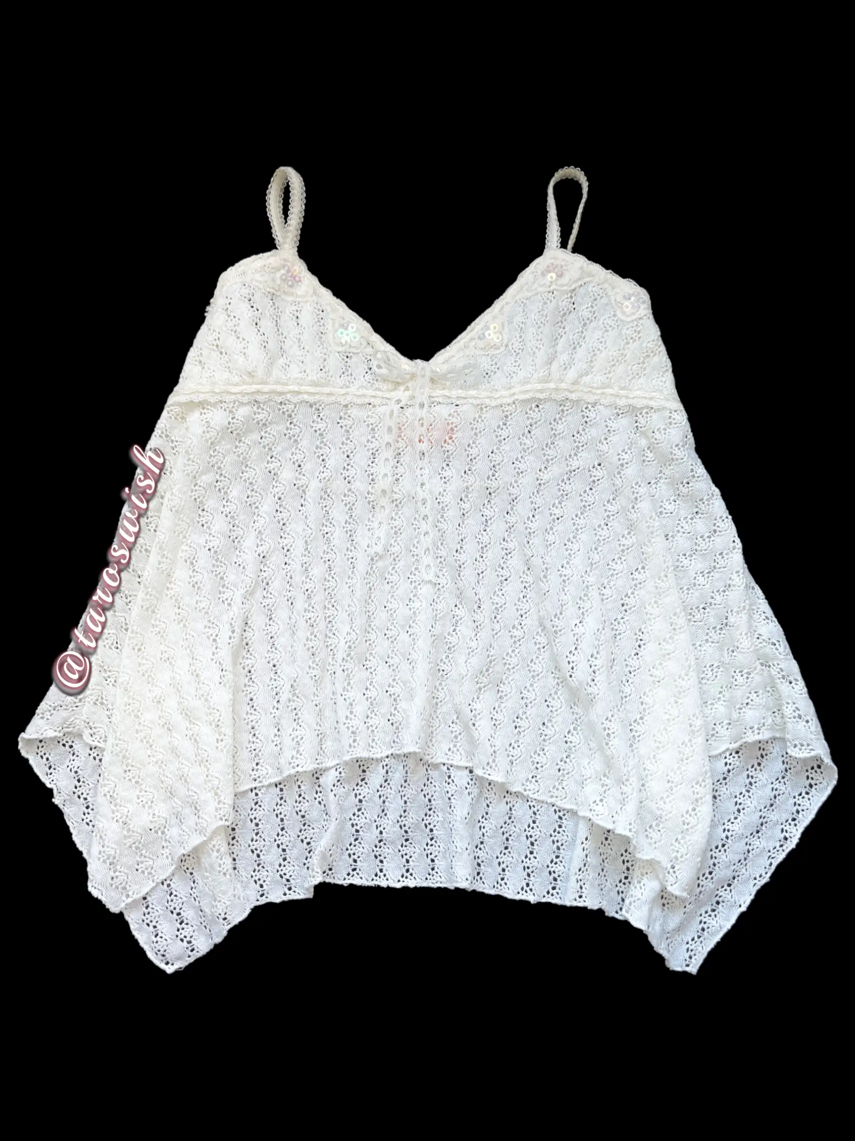 Aesthetic Clothes Dollette Top - Lace Crop Tank Top Ribbons