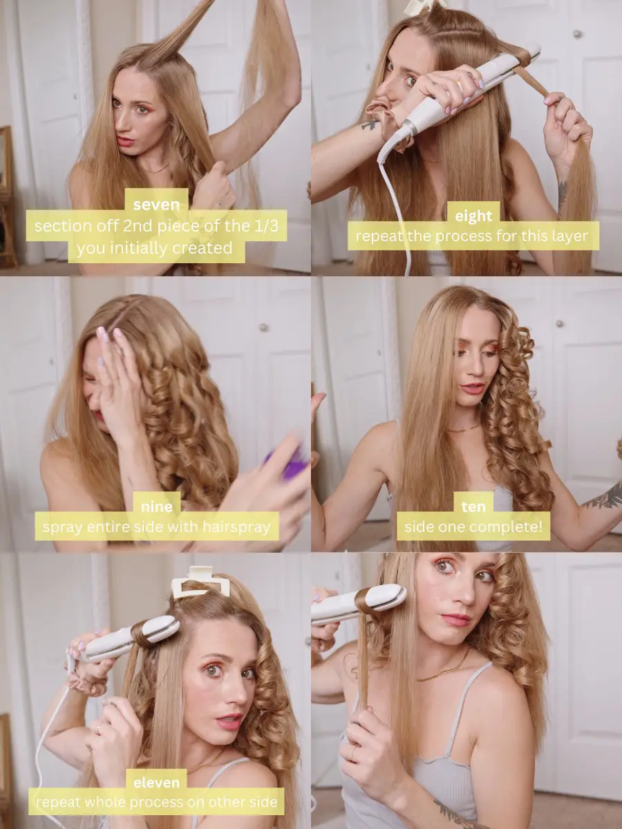 Step by step clearance curl hair with straightener