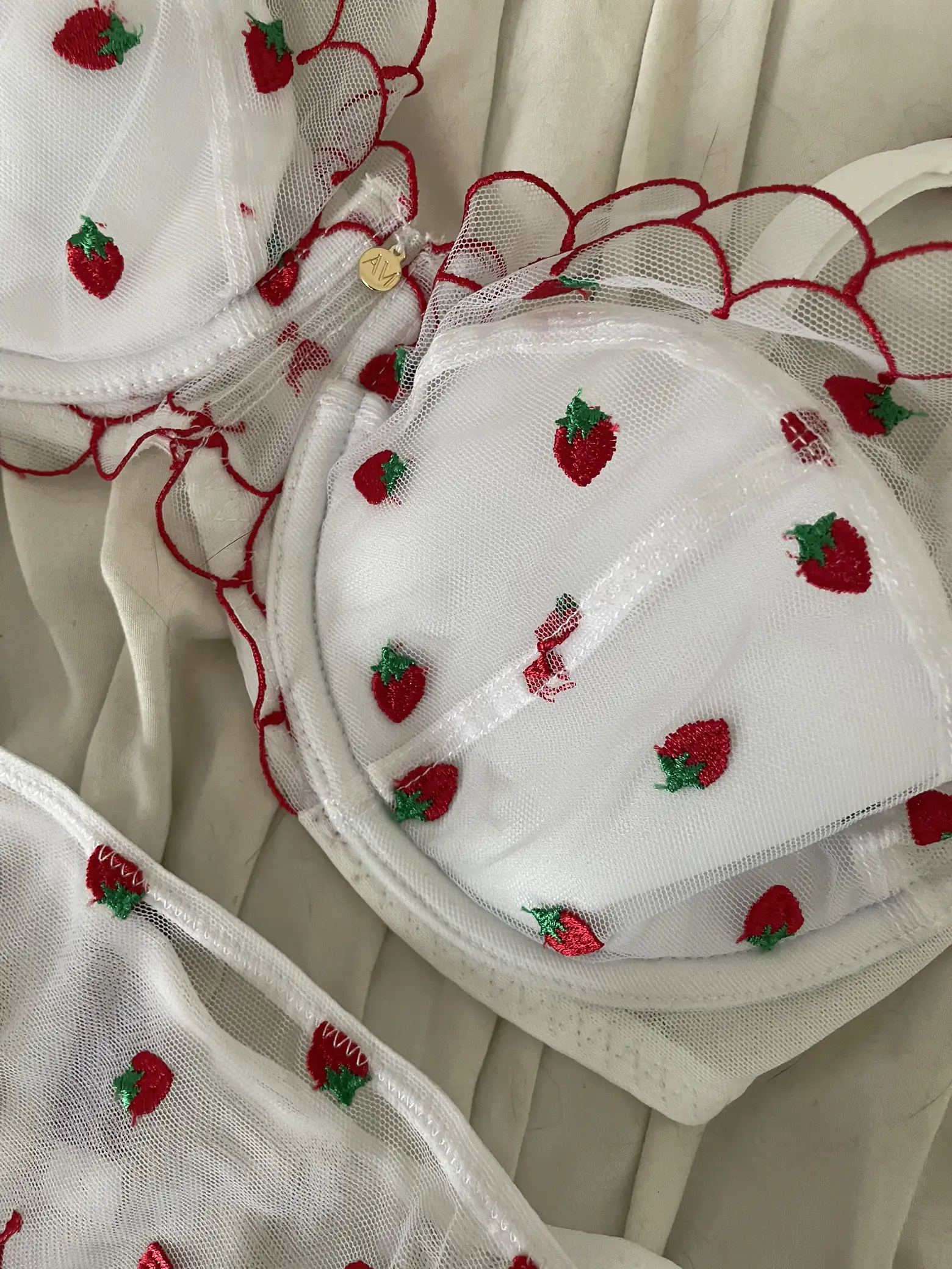 Buy Victoria's Secret White Strawberry Embroidered Embroidered