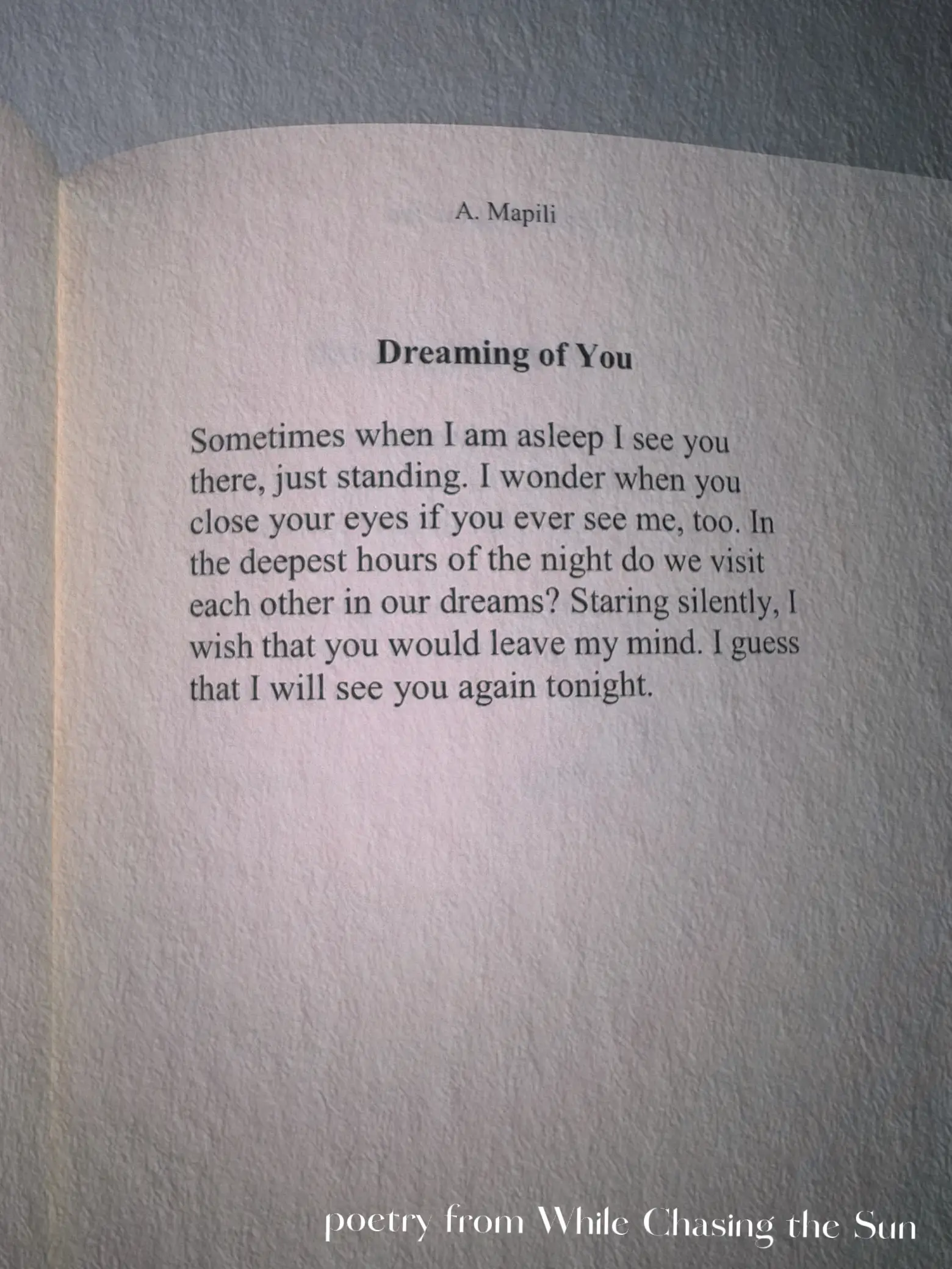 poetry from While Chasing the Sun 's images