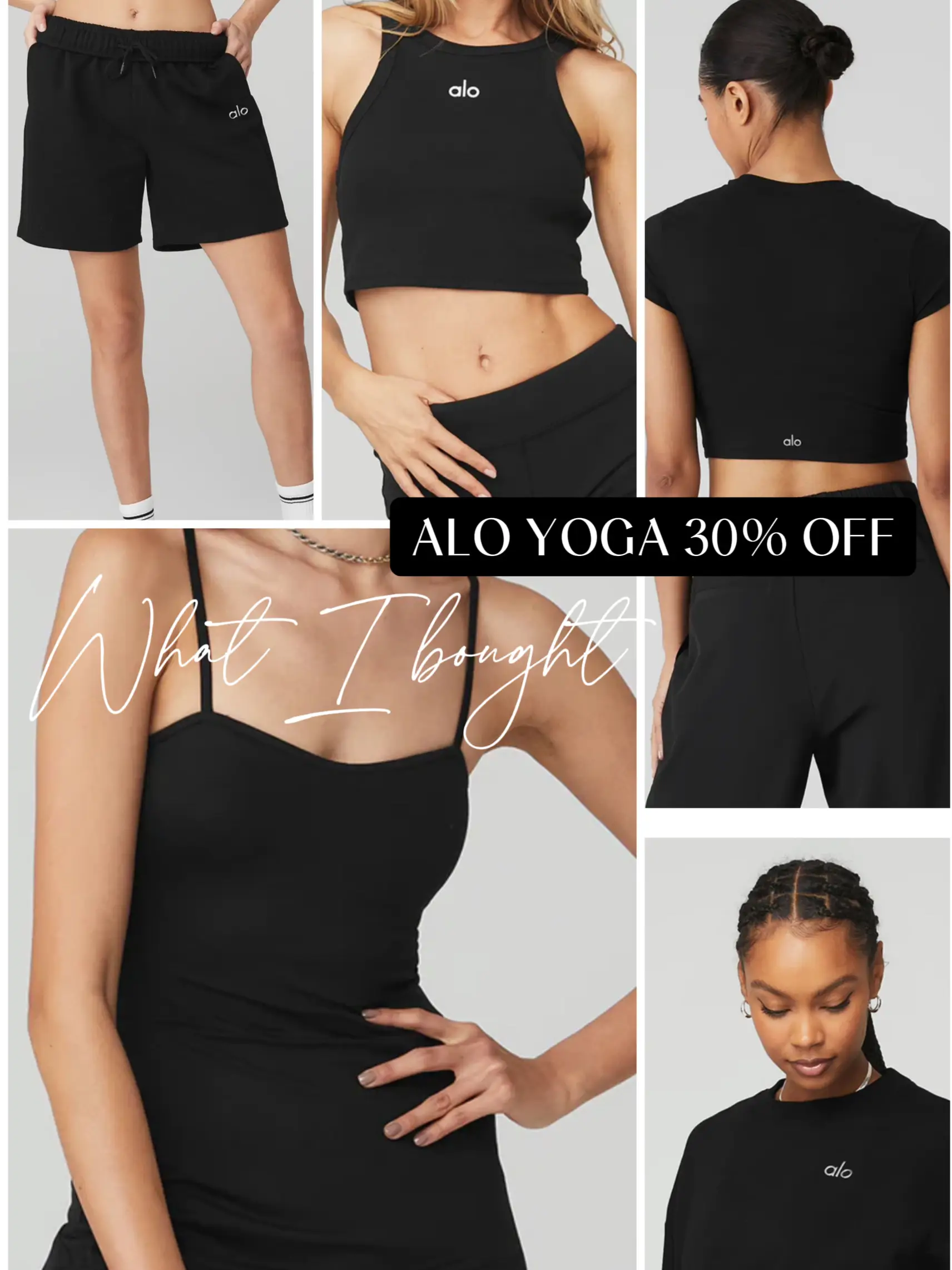 Alo Yoga Aspire Logo-print Tank Top in Black