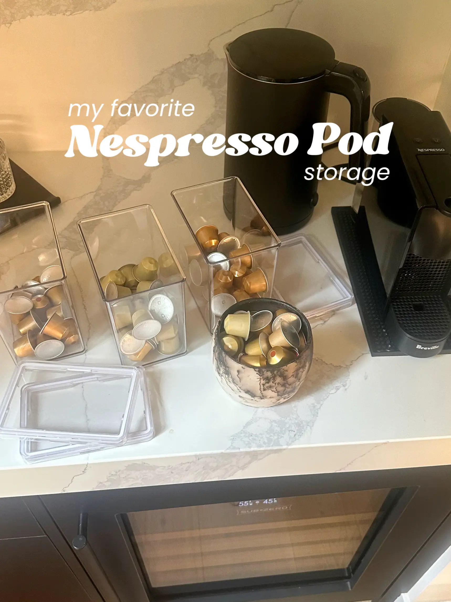 Coffee Pod Storage Holder Drawer Organizer for Nespresso Vertuo Capsule,  Holder Tray Storage for Nespresso Pod, Compatible with 40 7.77fl oz or 56