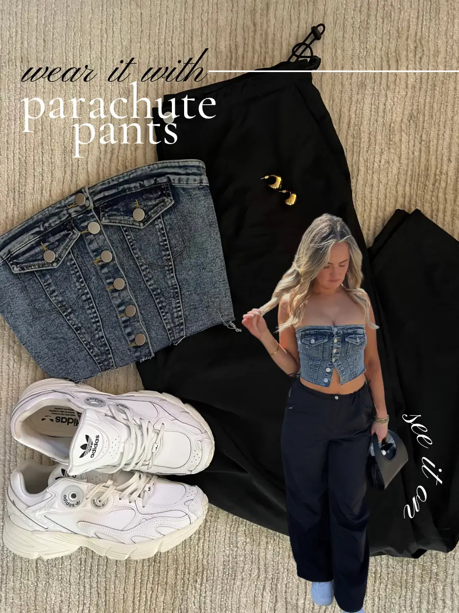 Parachute pants outfit idea #fashiontrends #fashionstyle