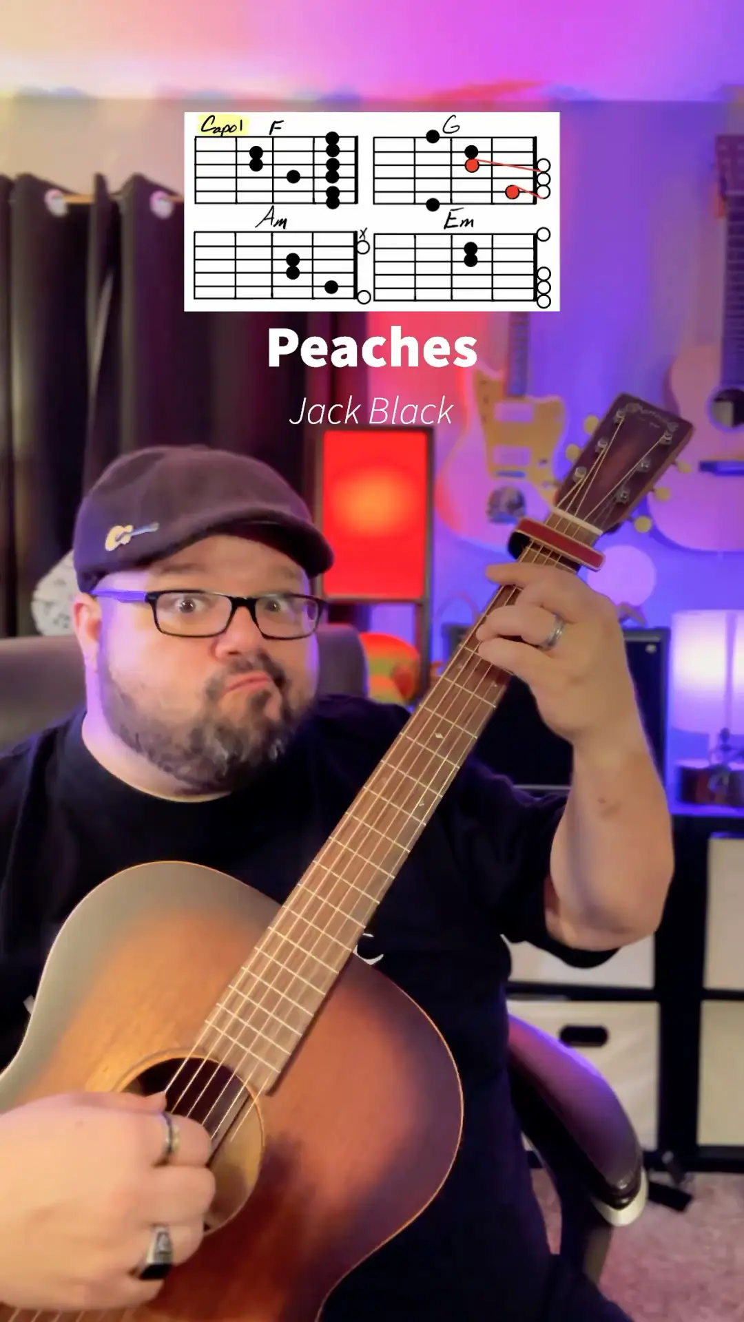 Jack Black - Peaches (The Super Mario Bros. Movie) Guitar Tutorial 