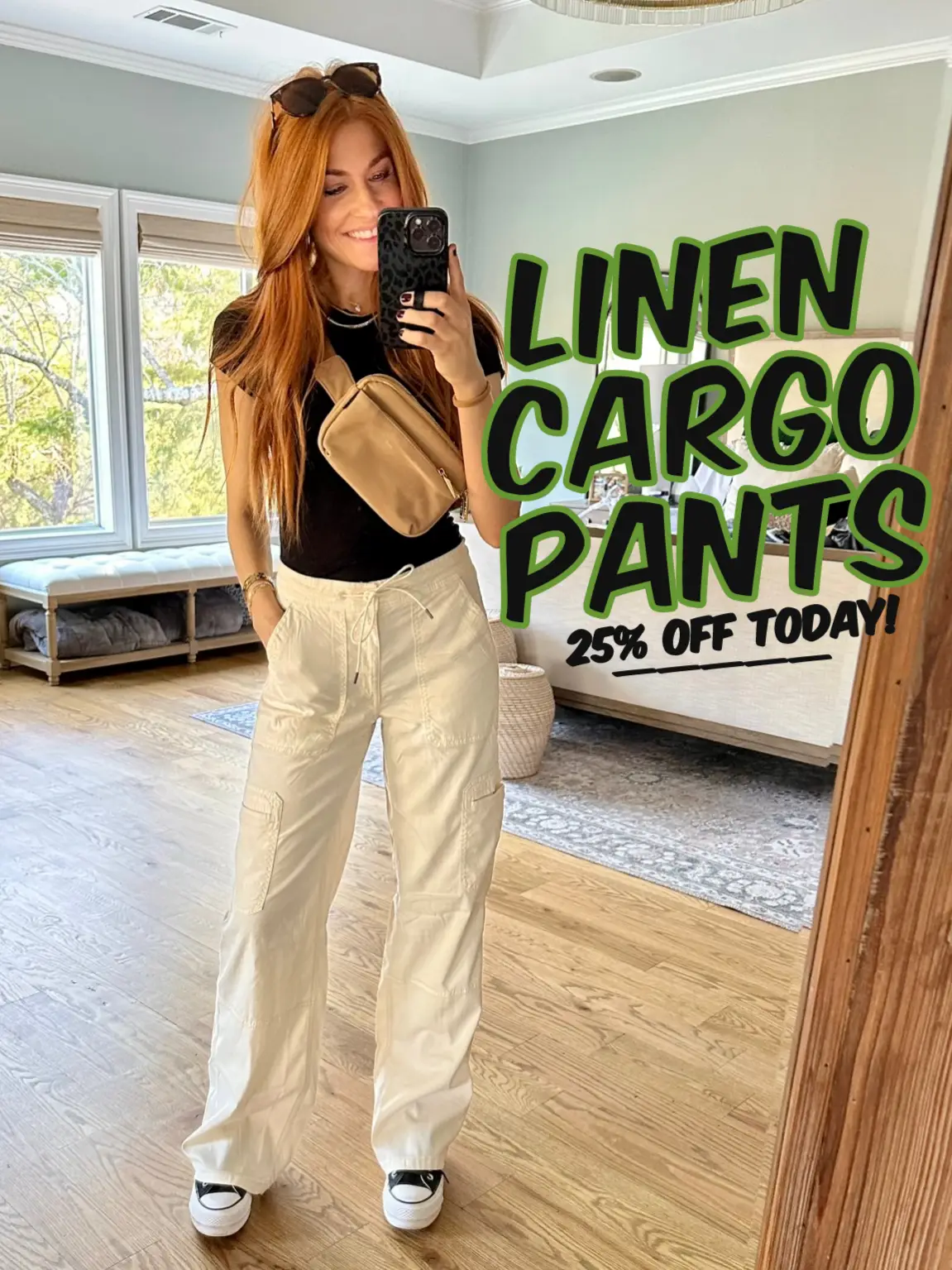 Plus Size] Linen Pants 32 Inseam Drawstring Smocked Waist Beach Pant