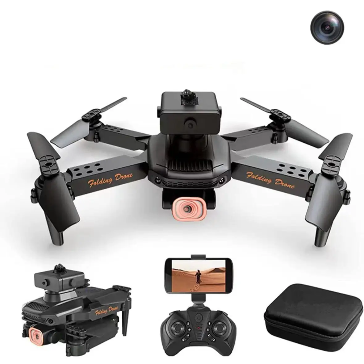  Drone with Dual 1080P Camera, HD Foldable Drone for