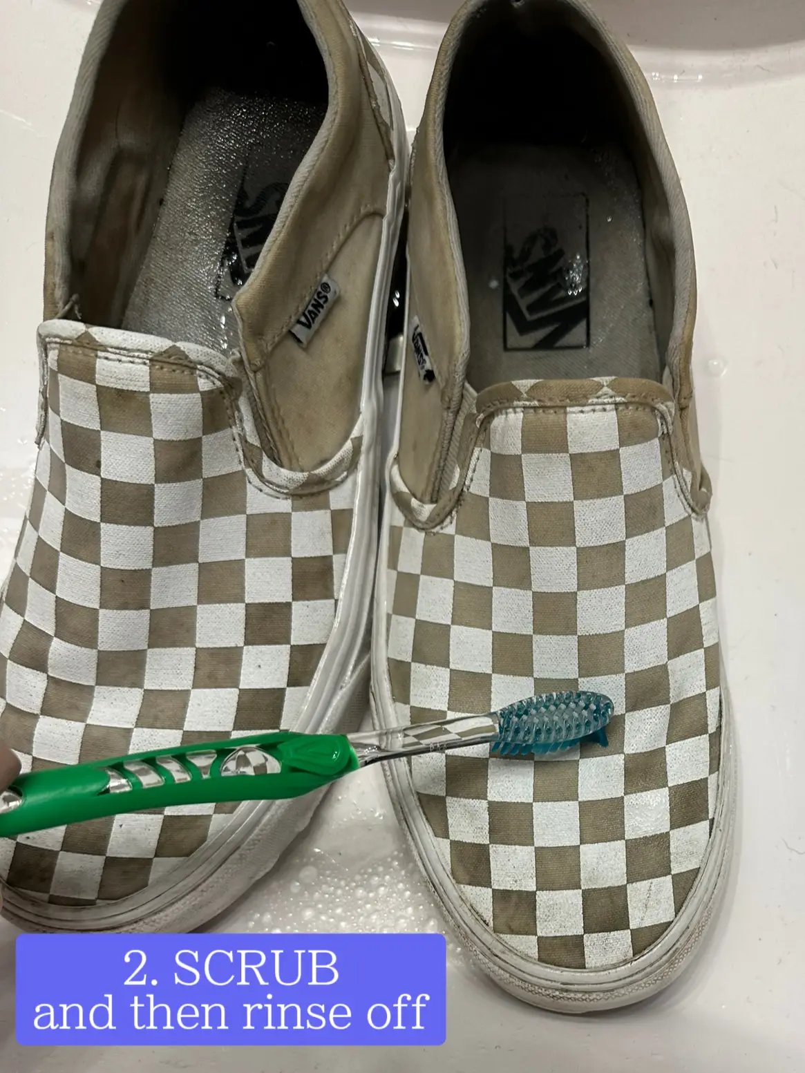 How to clean on sale checkered vans with toothpaste