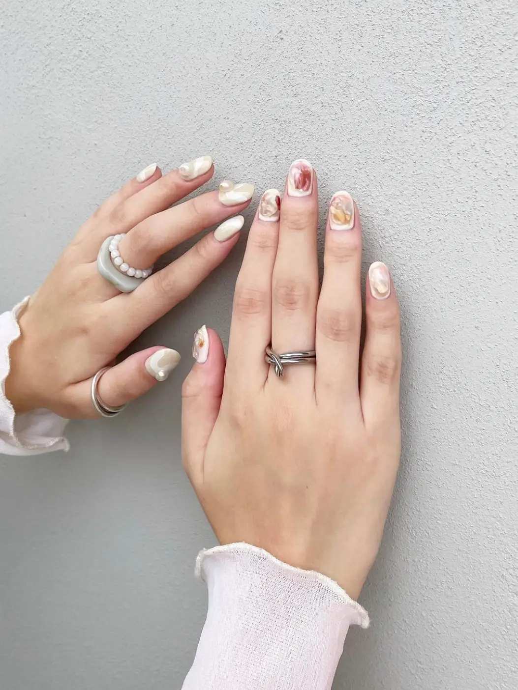 ネイルチップオーダー☆量産型地雷韓国大人綺麗清楚系ワンホン可愛い 