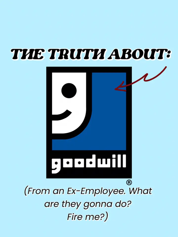  A cartoon image of a sign that says "goodwill" with a arrow pointing to the text "From an ex-employee, what