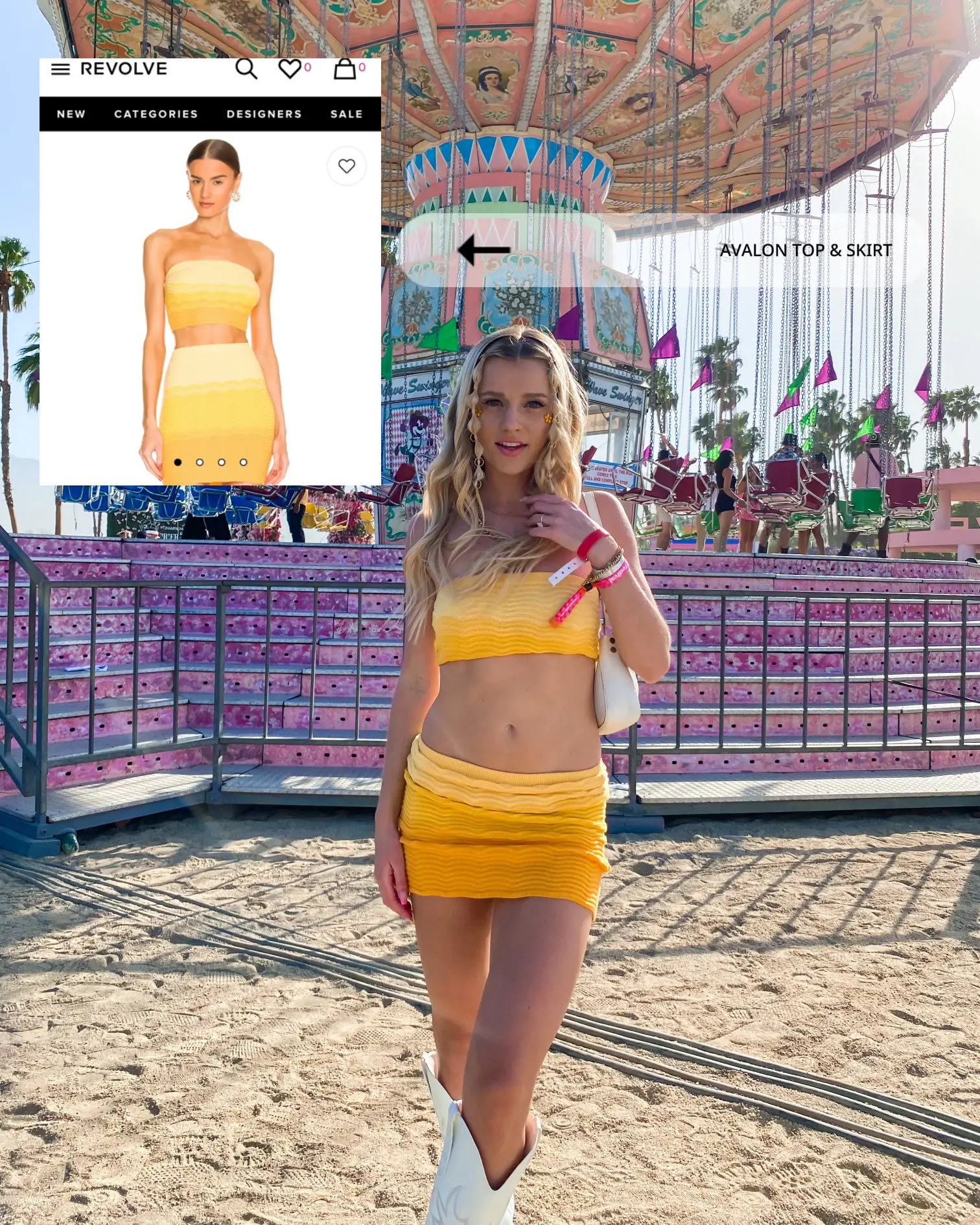 Camila Coelho, Other, Camila Coelho Set Avalon Knit Revolve Small New  Mini Skirt Yellow Ombr New