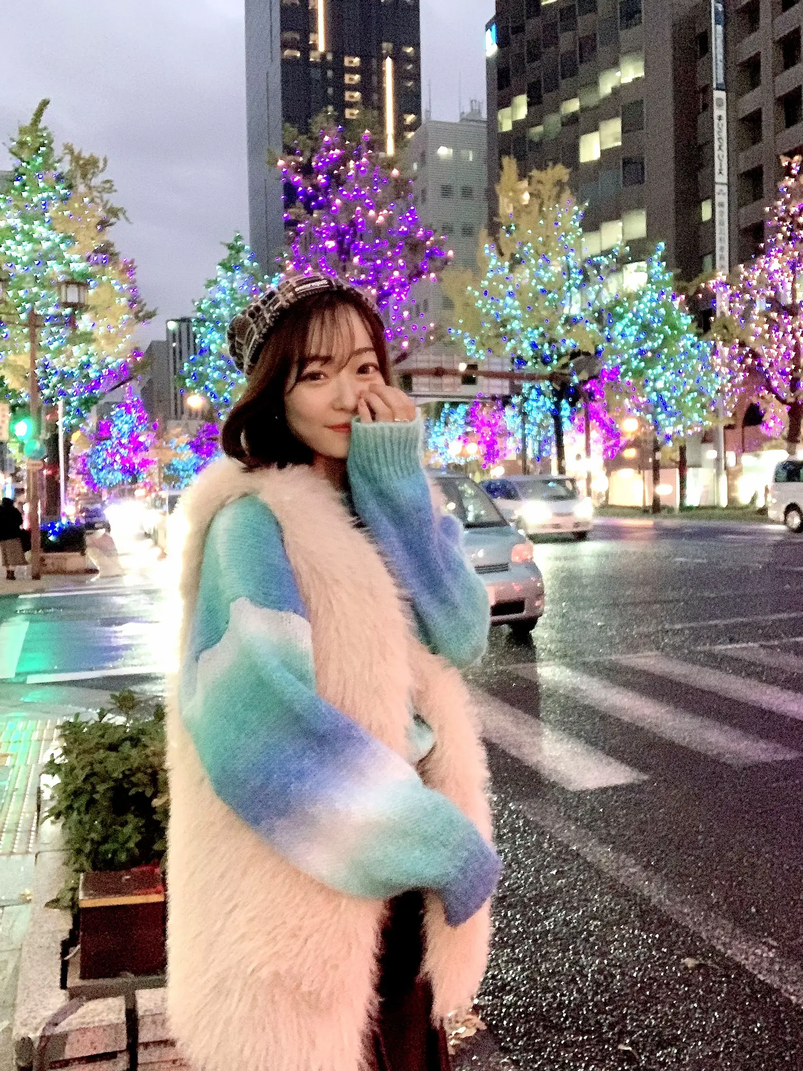 ファーベスト×レザースカート コーデ🖤 | えりすこ* 韓国っぽコーデが  