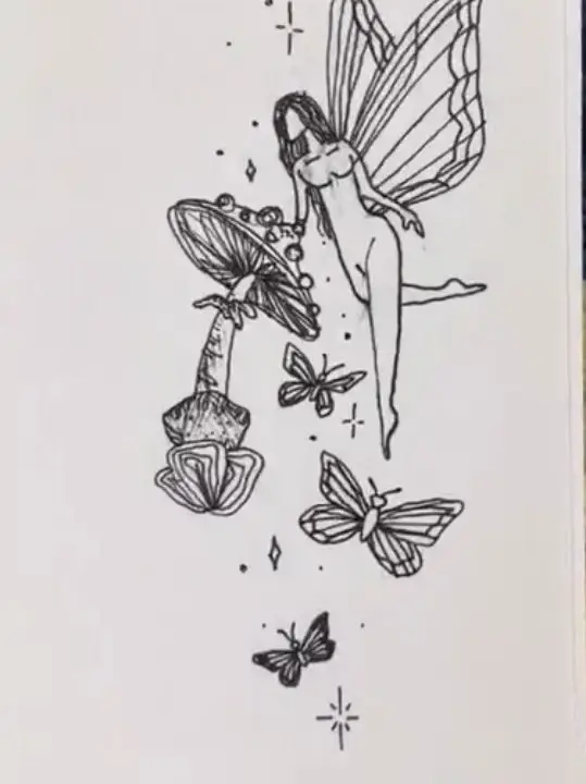 fairy outline tattoo
