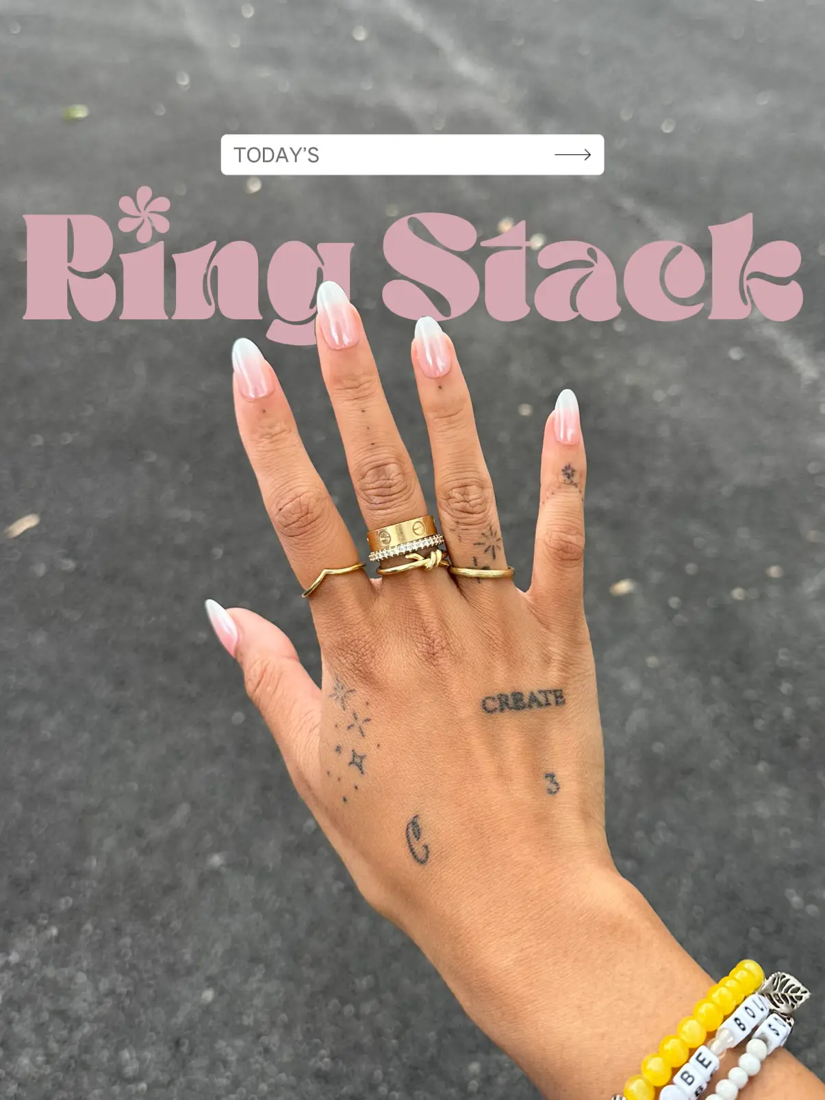 Female ring stacking! I am going to buy the Oura ring but currently  deciding how to go about wearing it. Please comment with photos of how you  stack your oura ring/ make