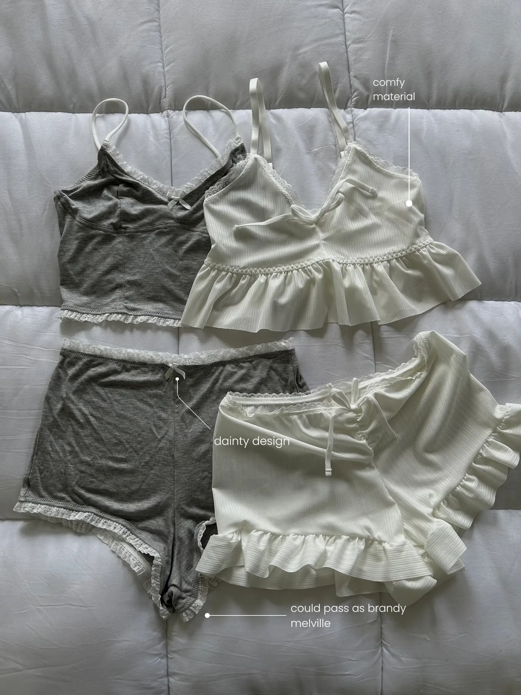Stella White Cami Shorts Set- Sexy Lingerie Nighty