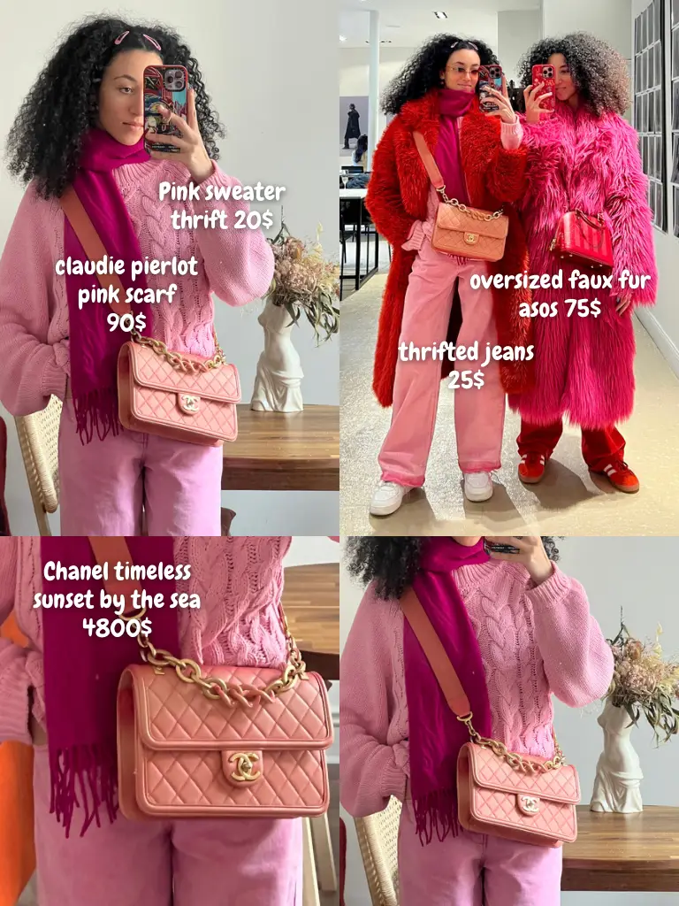 Furry pink chanel online bag