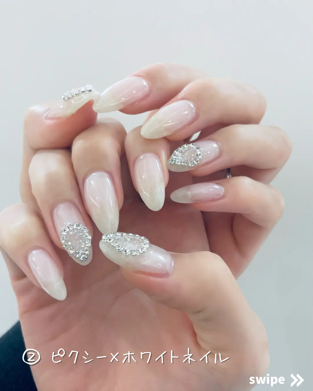 Summer Popular Nails] Pixie Nail Design Korean Style Heart White