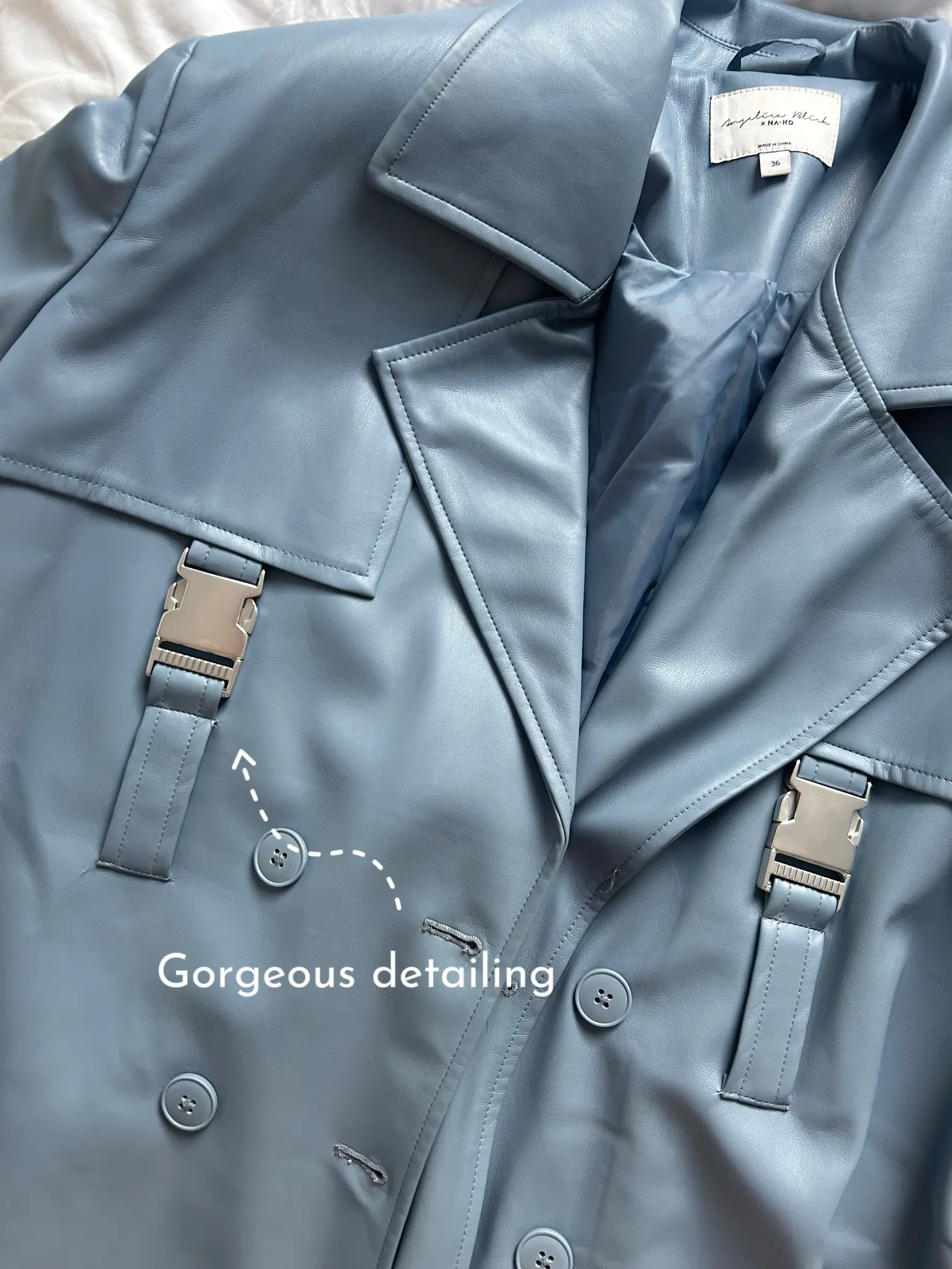 Product Review: NA-KD Blue PU Trench Coat, Gallery posted by Penny
