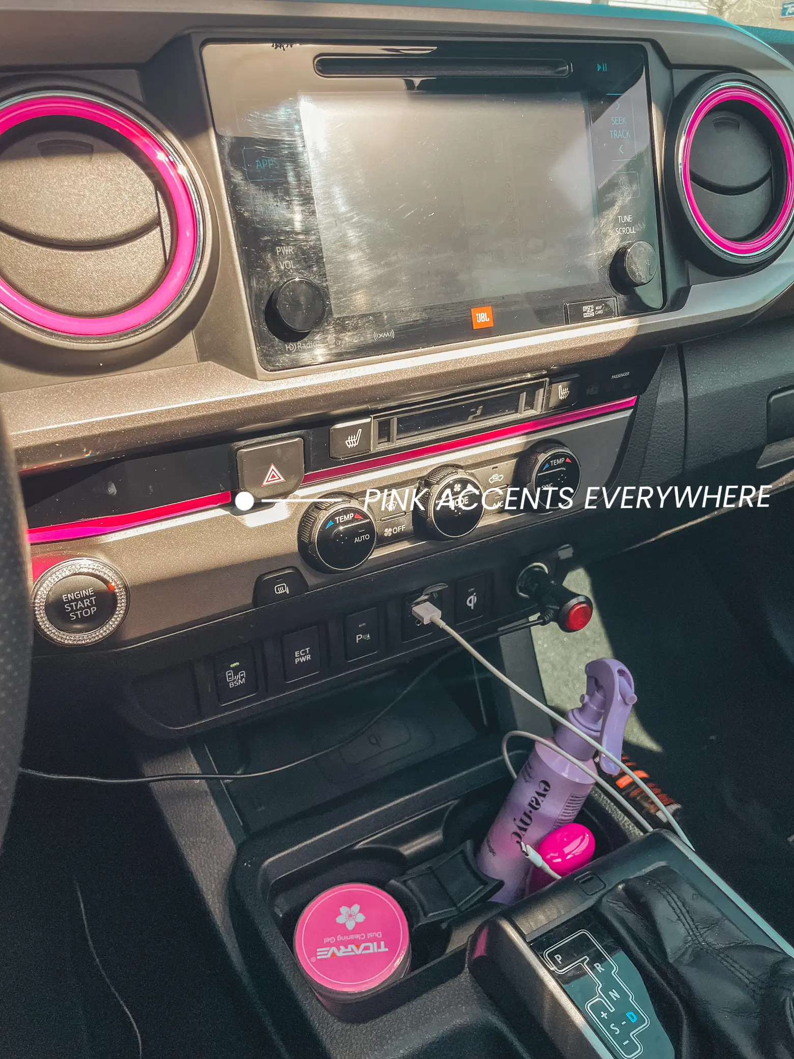 Viewsun 17pcs Car Cleaning Kit, Pink Car Interior Detailing Kit with H