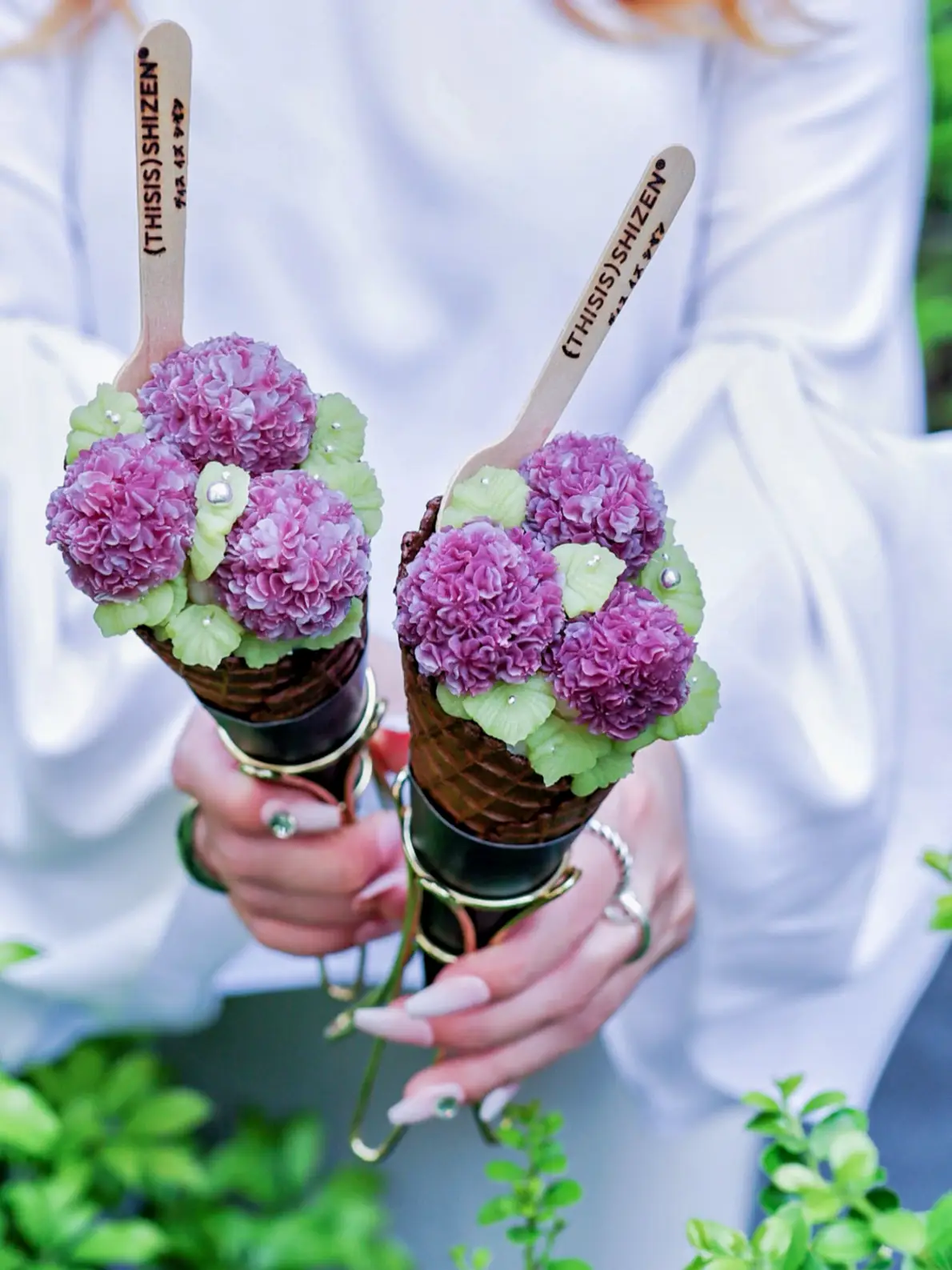 まるで紫陽花の花束💐紫陽花のアイスクリーム🍨💠💜💙 | mitchi.1218が