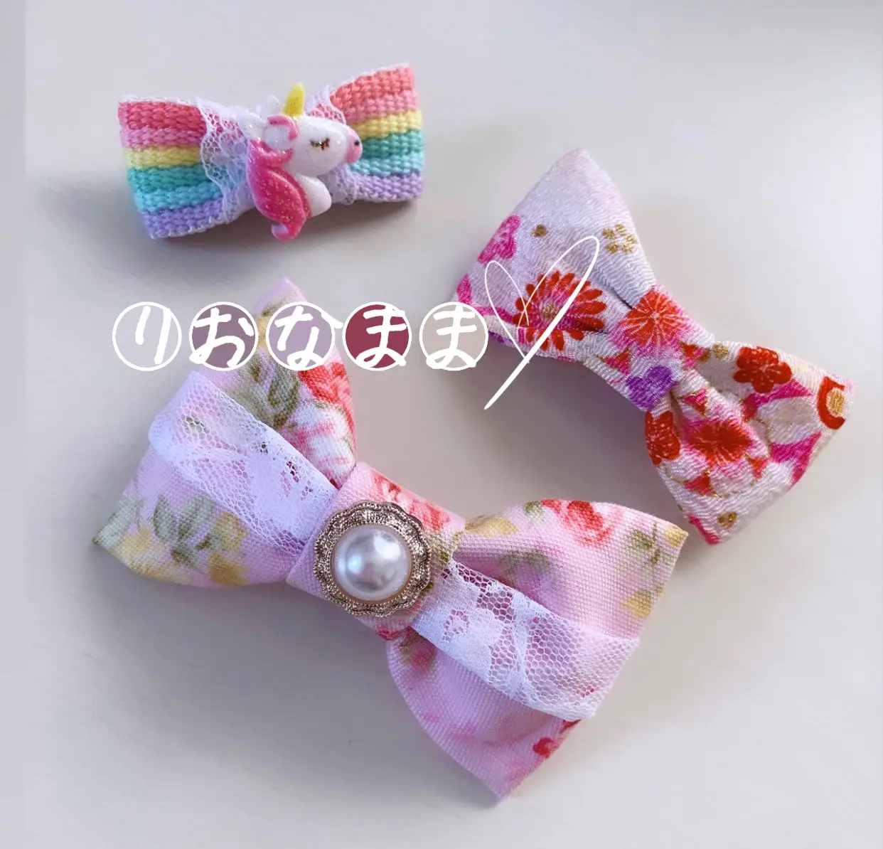 ビックリボン♡girlパッチンピン♡ラベンダー ビックリボン♡girlパッチンピン♡ラベンダー