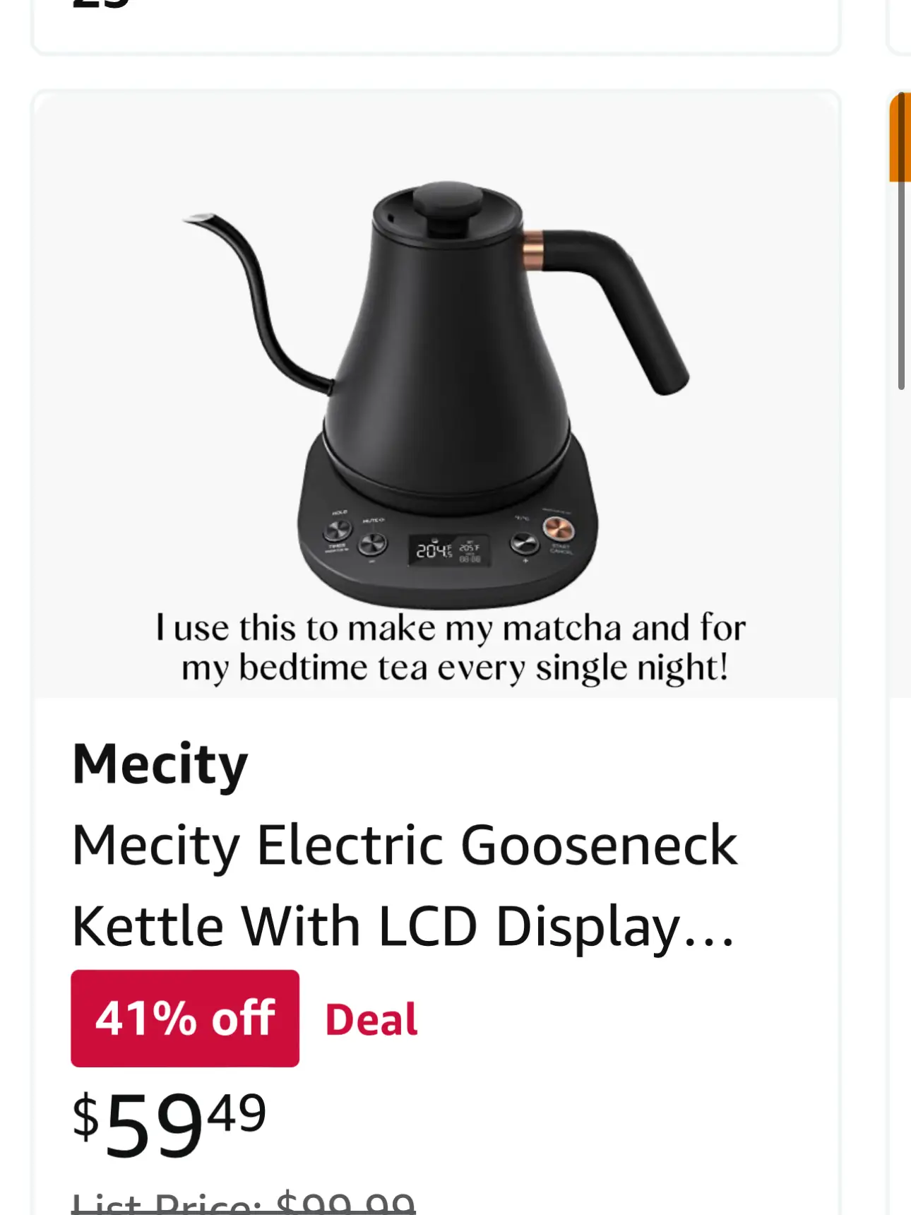 Mecity Electric Gooseneck Kettle: LCD Display, Auto Shut-Off