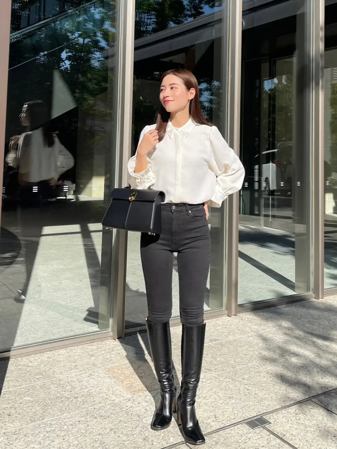 ロングブーツコーデ🖤ZARA,H&M | 𝐓𝐚𝐤𝐚𝐤𝐨｜160cmが投稿したフォト