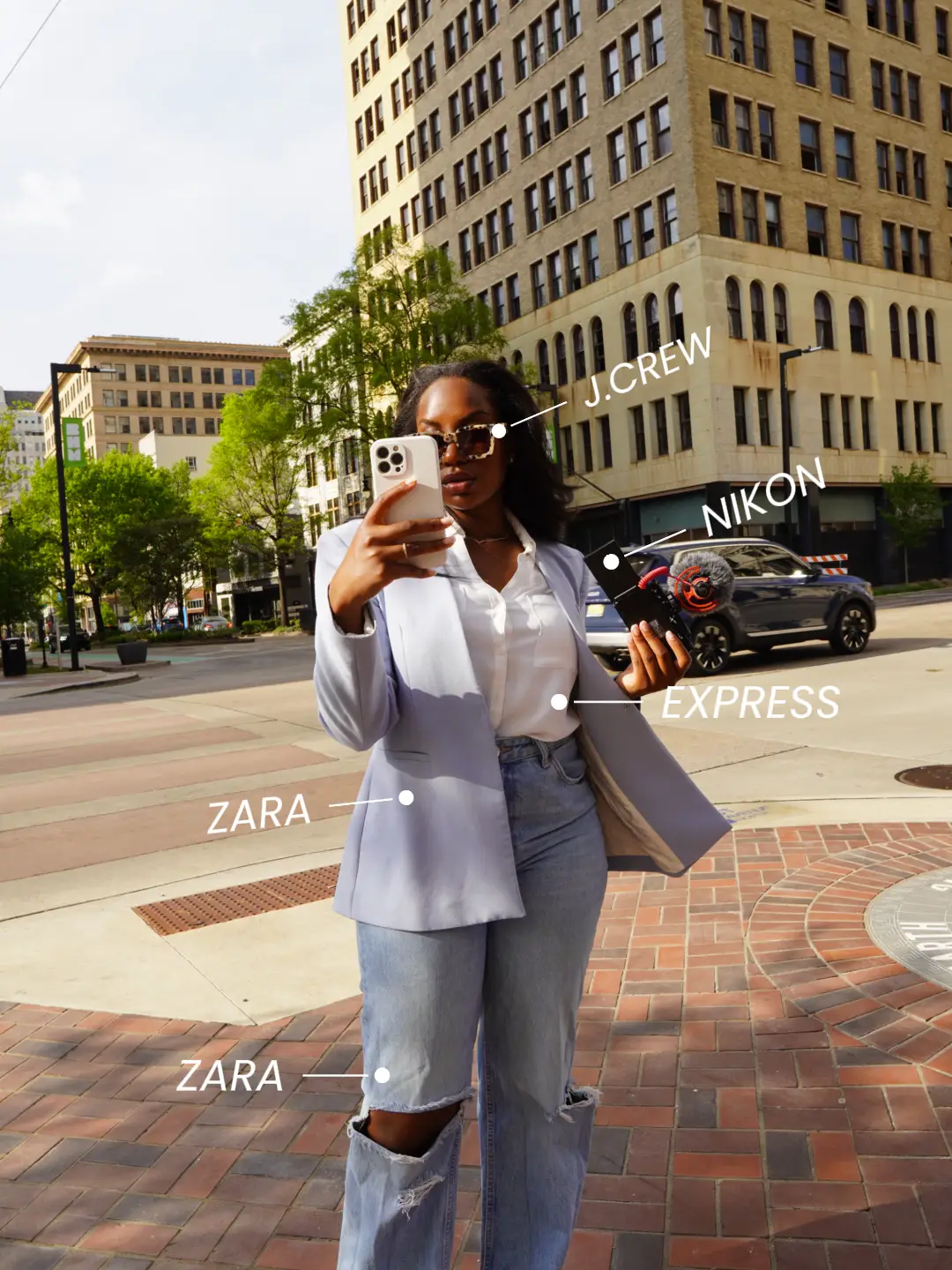 Stylish Outfit with Express Shirt and Zara Blazer