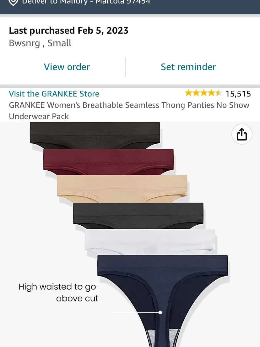 GRANKEE Women's Breathable Seamless No Show Thong Panties Multi Medium
