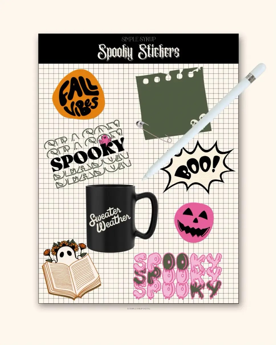 Witchy stickers printable, witchcraft goodnotes stickers By