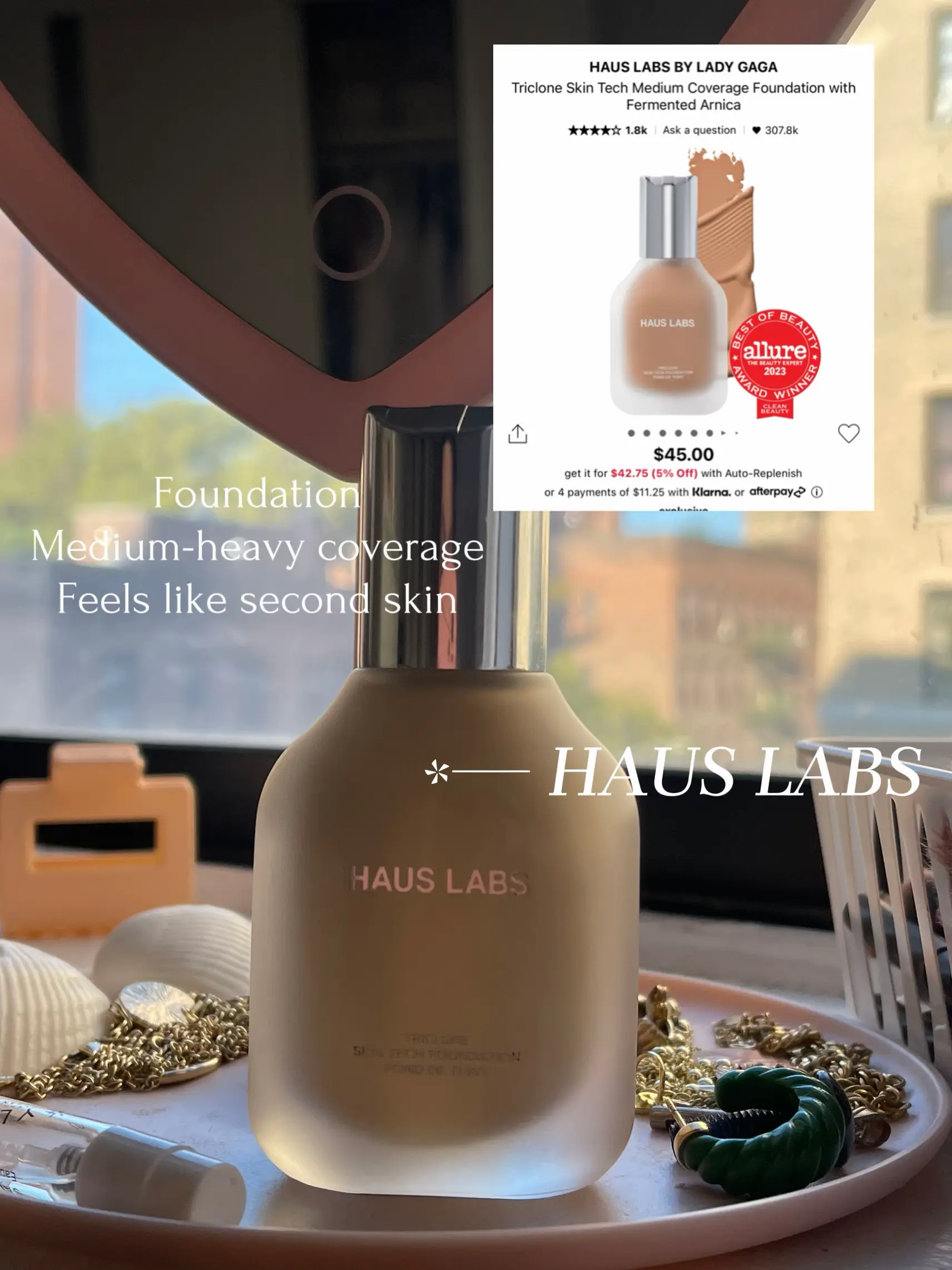 HAUS LABS BY LADY GAGA Triclone Skin Tech Medium Coverage Foundation with  Fermented Arnica