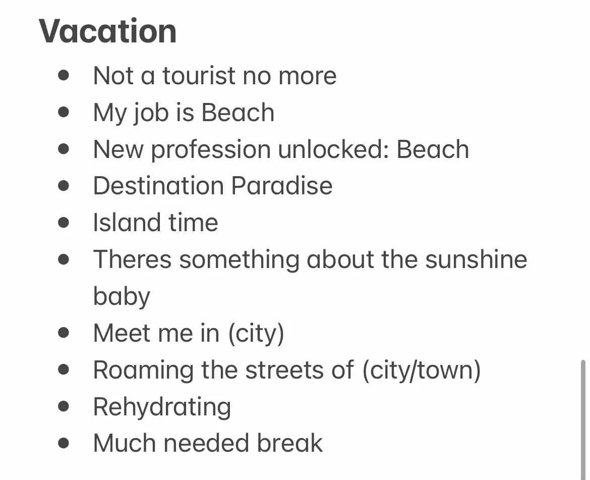  A list of things to do when you are not a tourist