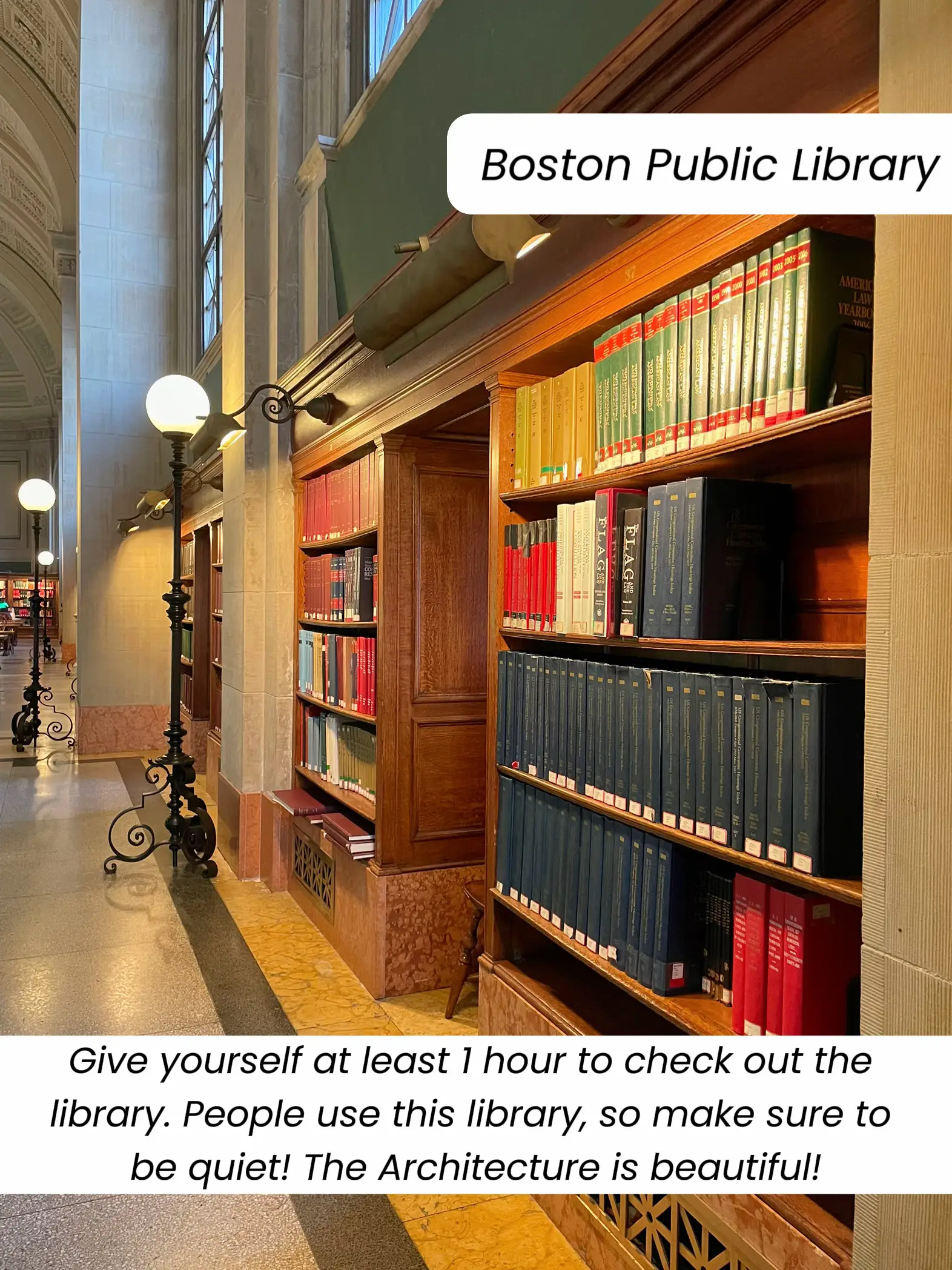 Green - Bates Hall: A Tranquil Space at Boston Central Library
