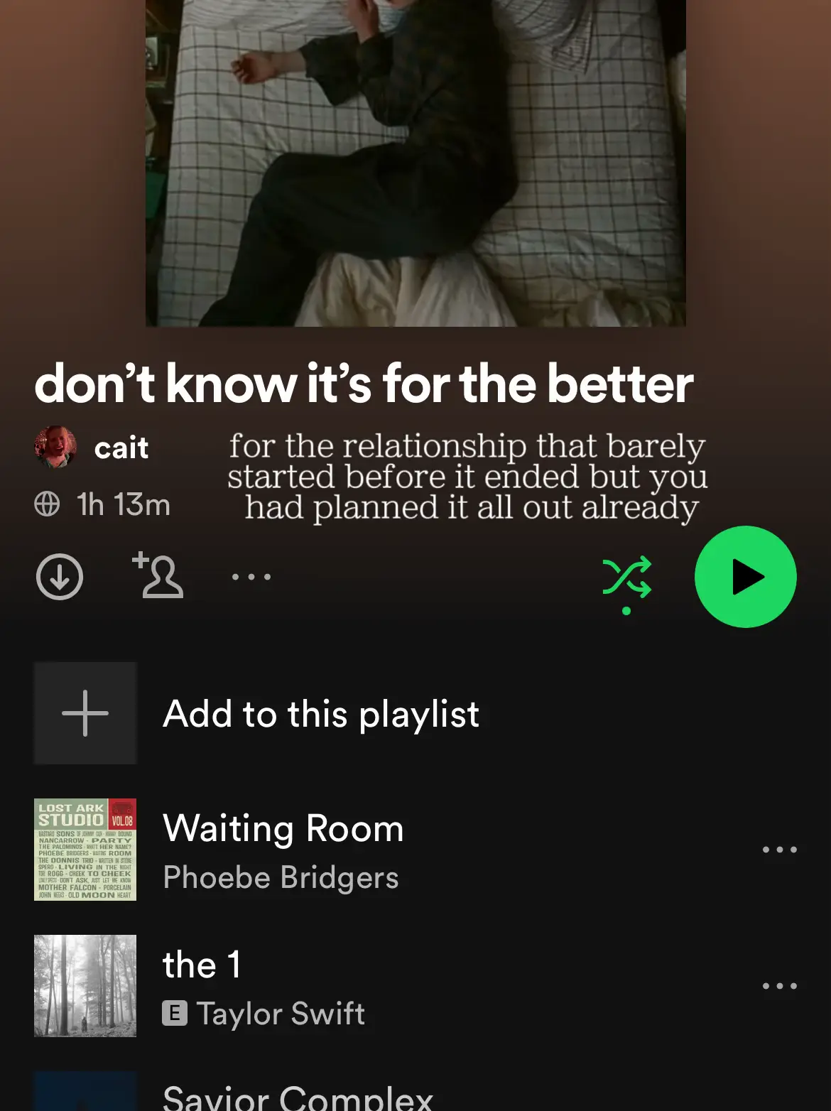 A playlist of Taylor Swift and Phoebe Bridgers