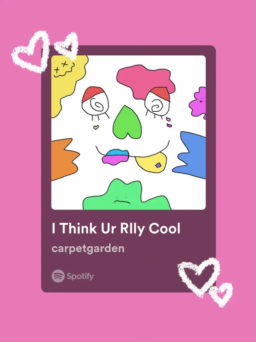  A Spotify ad with a cartoon face on it.