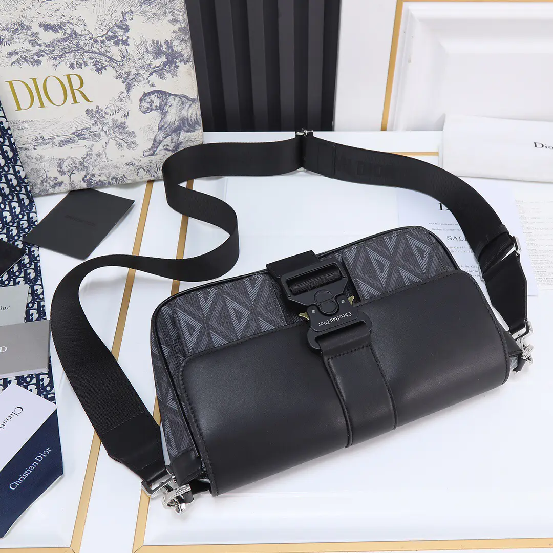 Mini Dior Hit The Road Bag Navy Blue CD Diamond Canvas