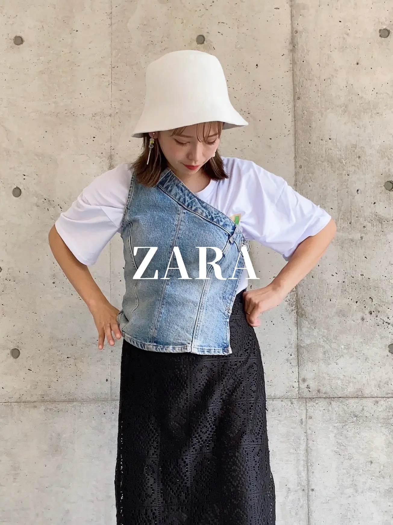 ZARA】デニムベストコーデ   | risa✿が投稿したフォトブック | Lemon8