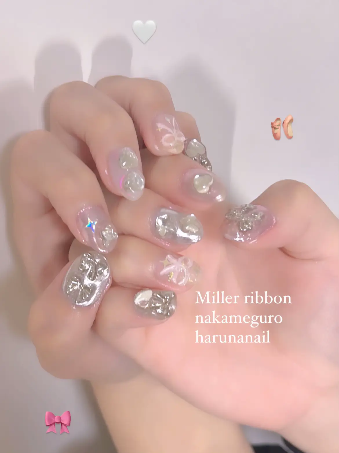 バレエコア トゥシューズネイル 韓国 ワンホンネイル ネイルチップオーダー