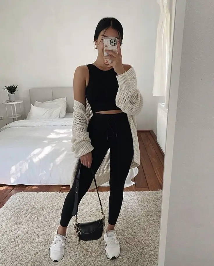 dresses  Outfits with leggings, Cute outfits with leggings, Black leggings  outfit