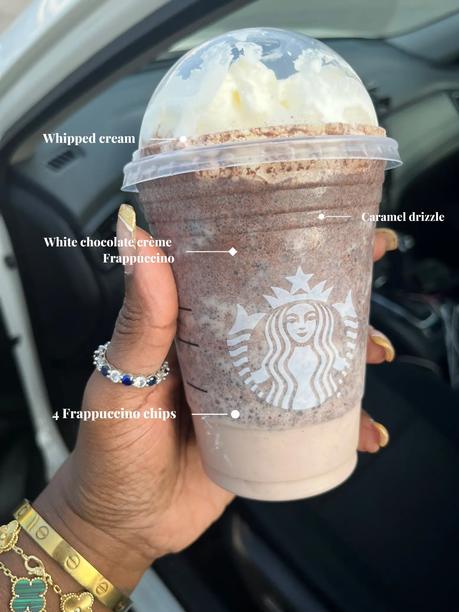 White chocolate shop cream frappuccino