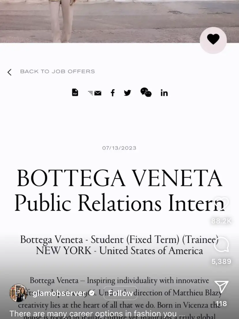 Bottega veneta discount pr intern