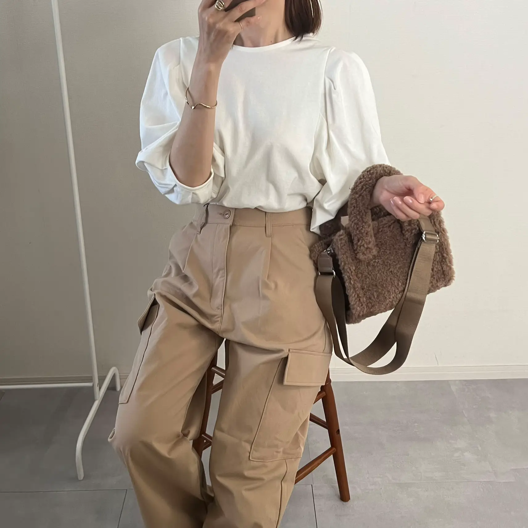 Beige Cargo Pants Outfit for Women