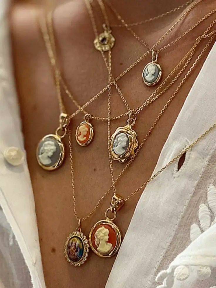 Ella Shea Dainty Layered Stationary Rhinestone Charm Necklace at Dry Goods