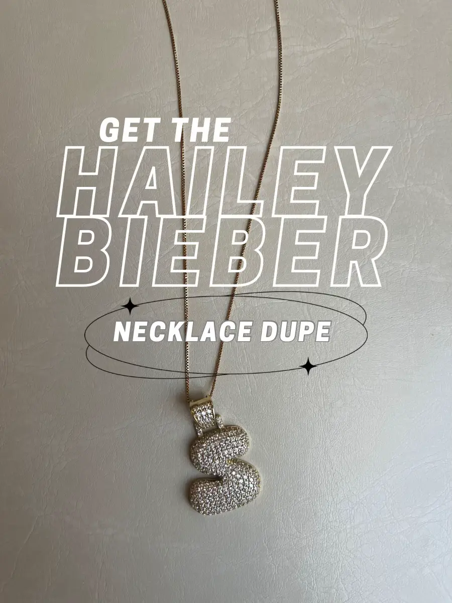 HAILEY BIEBER BUBBLE LETTER NECKLACE DUPE✨ | Gallery posted by