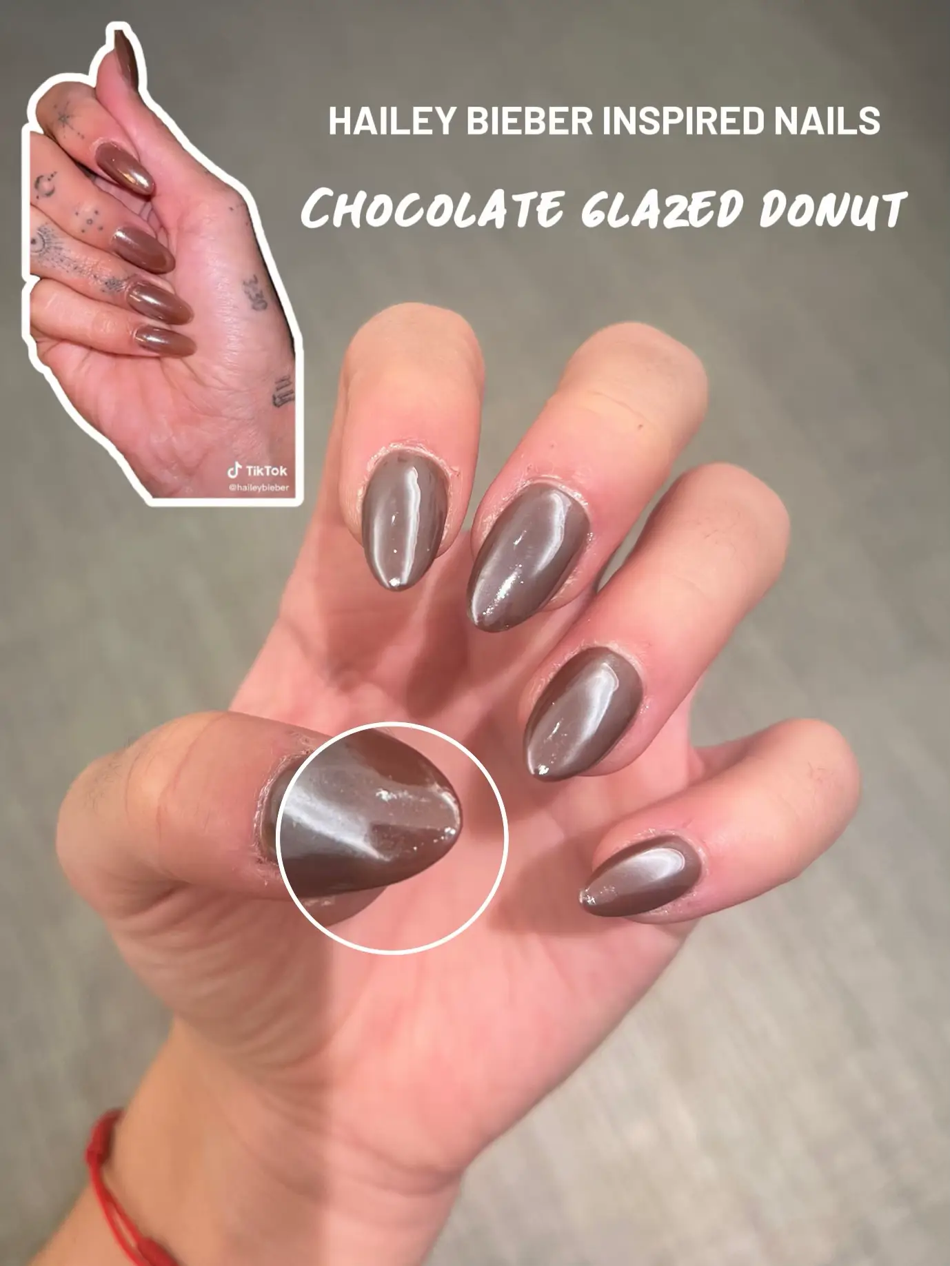 How to Get Hailey Bieber's Chocolate Glazed Donut Nails