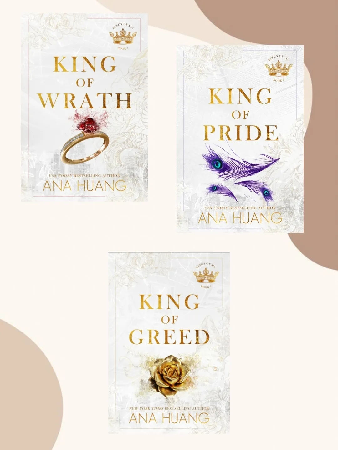 Ana Huang Kings of Sin Series 3 Books Collection Set (King of Wrath, K