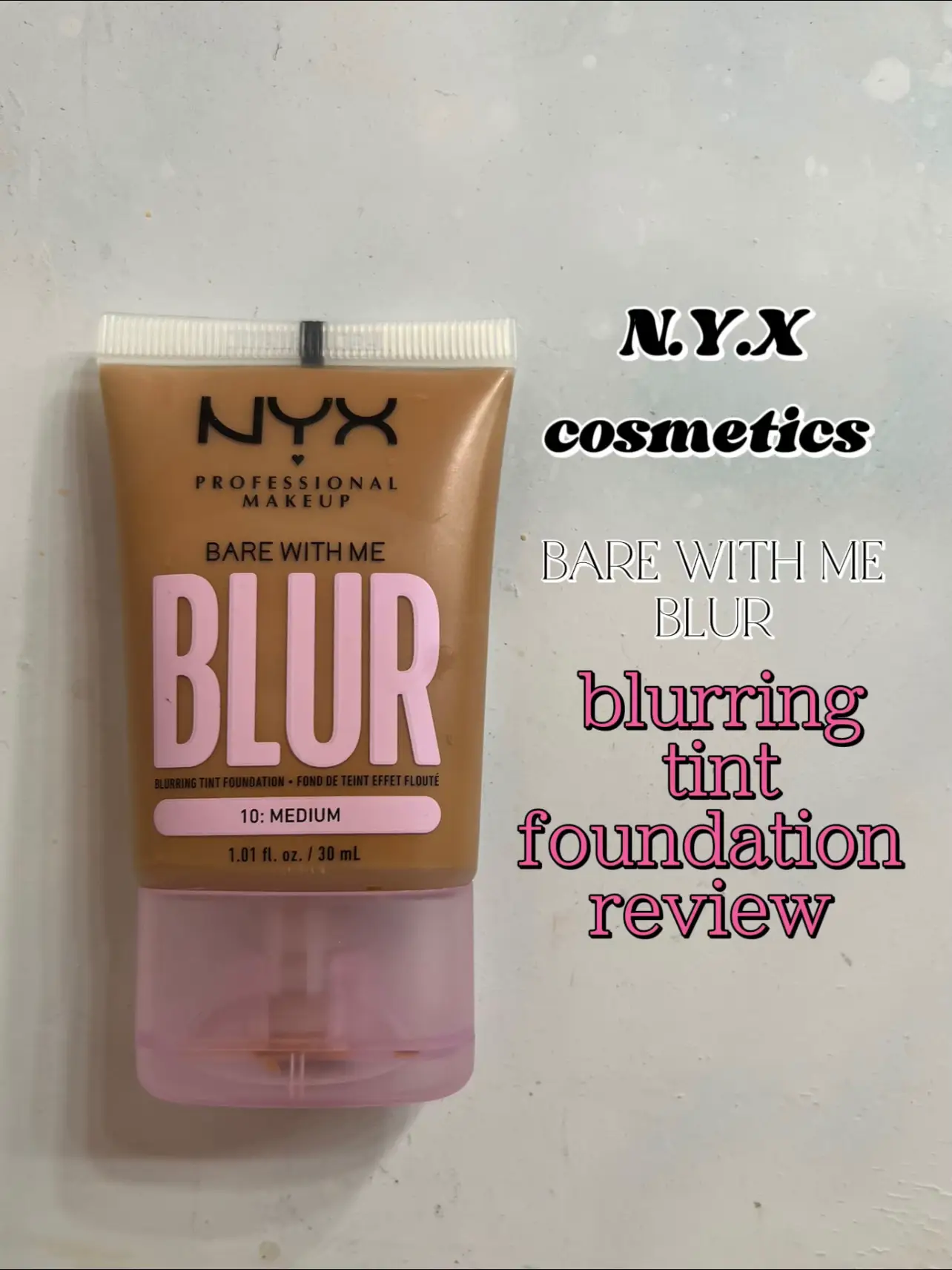 NYX PROFESSIONAL MAKEUP, Bare With Me, Tint Foundation, Medium buildable  coverage, 12h hydration, Lightweight matte finish - 03 LIGHT IVORY,  Blurring tint foundation 